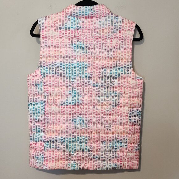 Lands End XL Girls PrimaLoft Down Vest Multicolor Patterned Zip-Up pockets - Picture 7 of 9